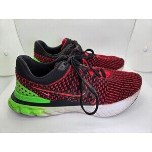 Nike React Infinity Run Flyknit 3 Shoes Men's 9.5 Red Green Athletic Sneakers FK